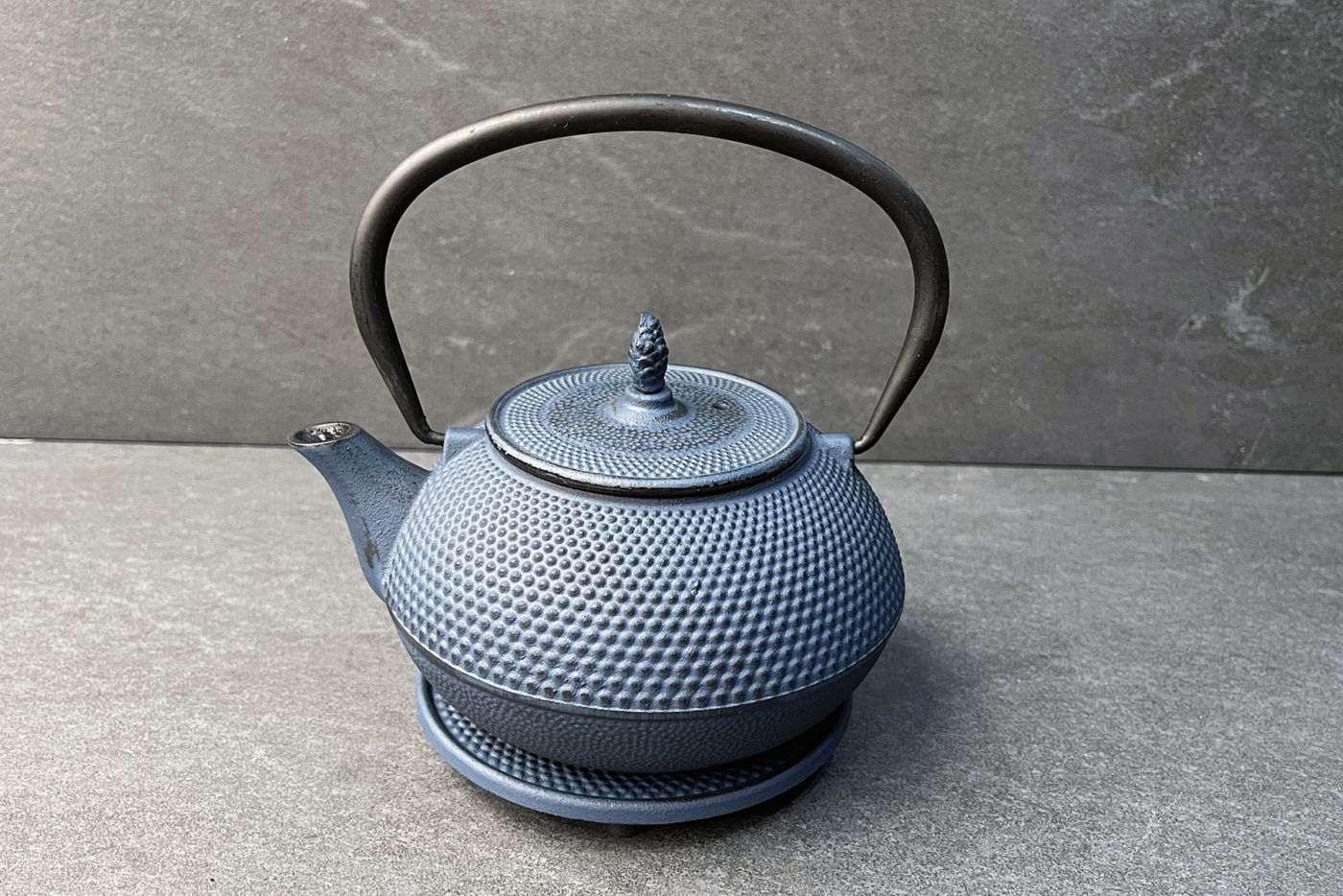 Arare Cast Iron Teapot Blue 0.6L