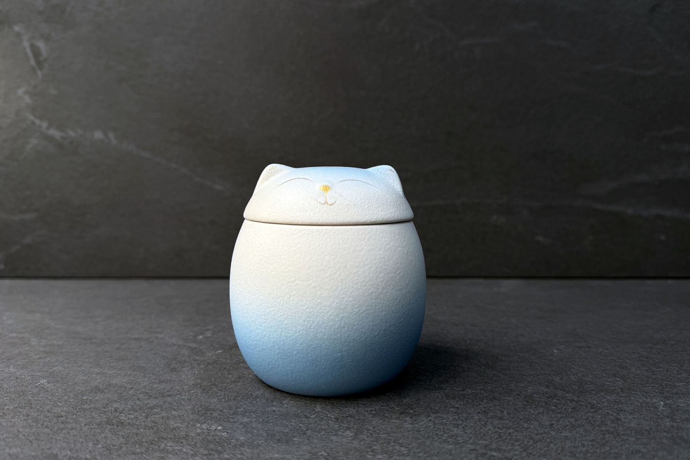 Lucky Blue and White Cat Tea Caddy