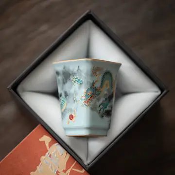 Blessing Bell Celadon Dragon Teacup
