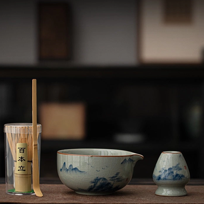 Blue Landscape Matcha Tea Set