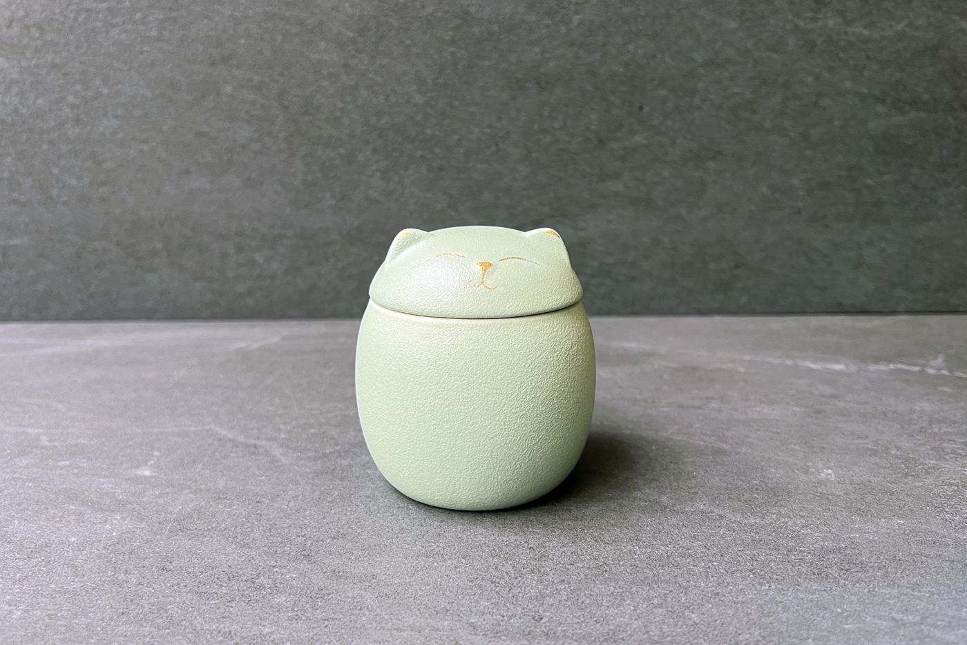 Lucky Green Cat Tea Caddy