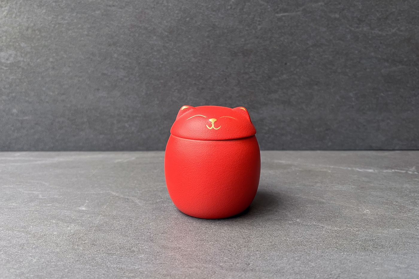 Lucky Red Cat Tea Caddy