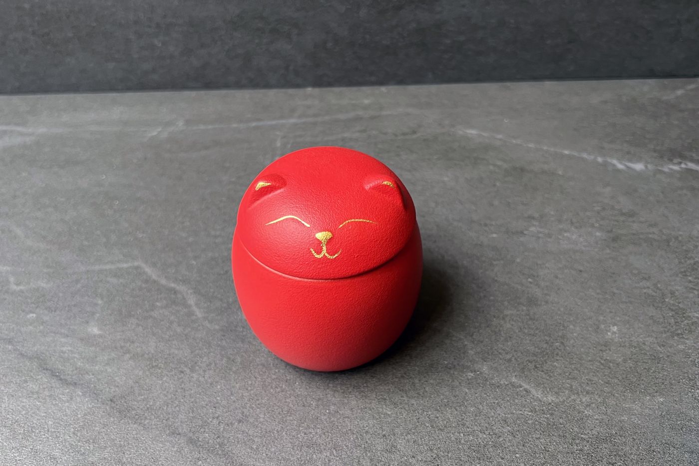 Lucky Red Cat Tea Caddy