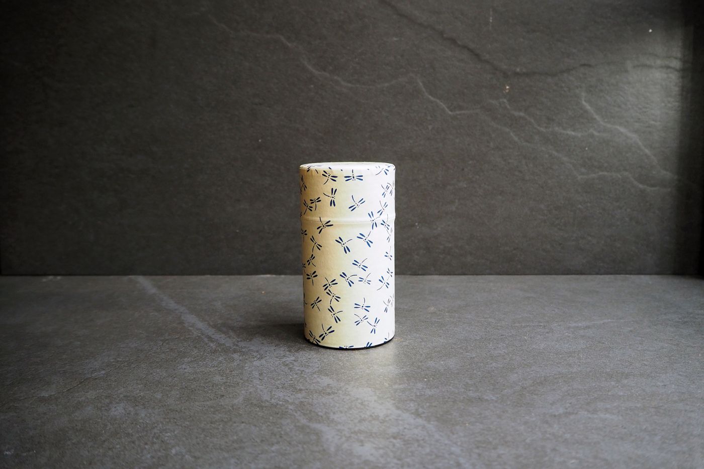 Tonbo White Dragonfly Japanese Washi Tea Caddy