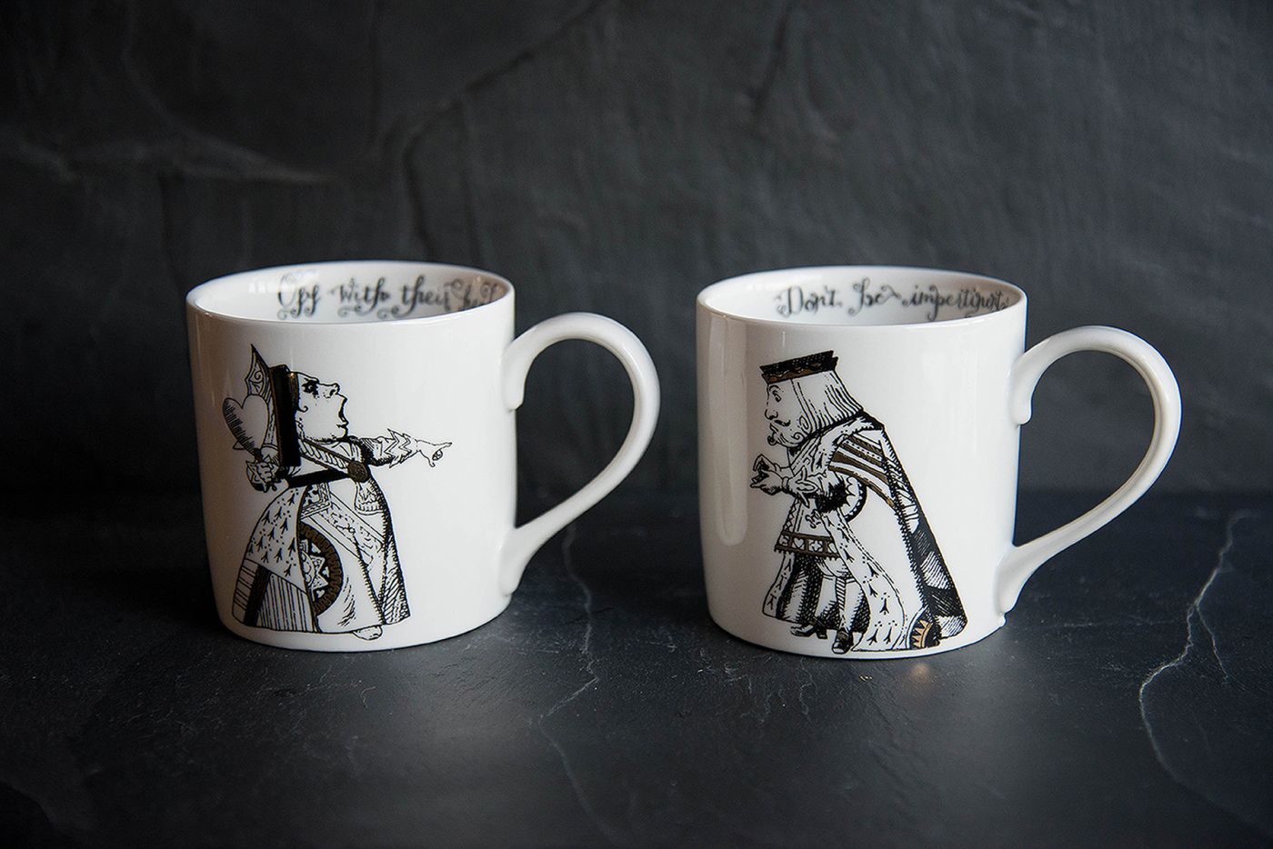King and Queen of Hearts Mug Set V&A Alice In Wonderland
