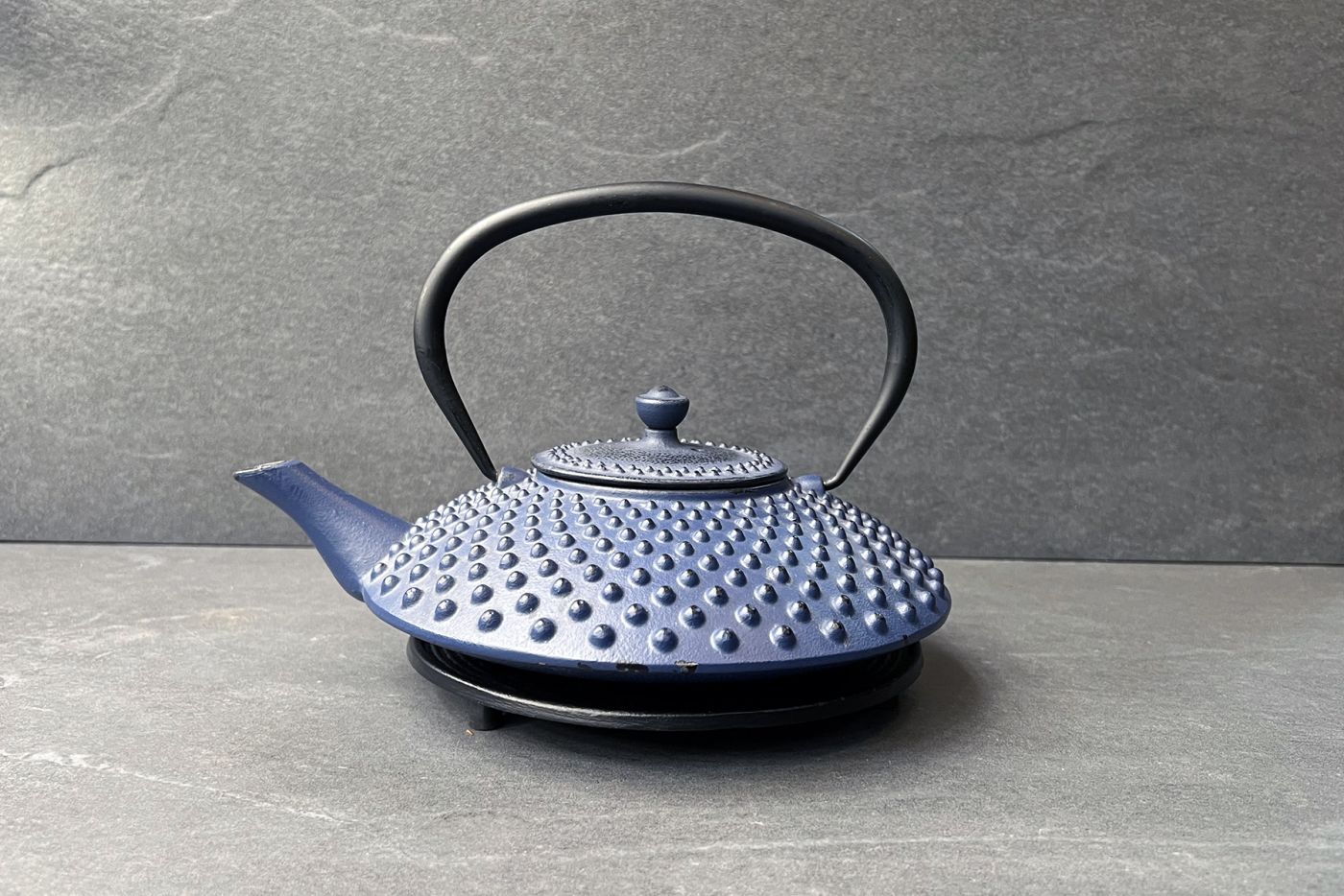 Kambin Cast Iron Teapot Dark Blue 1L