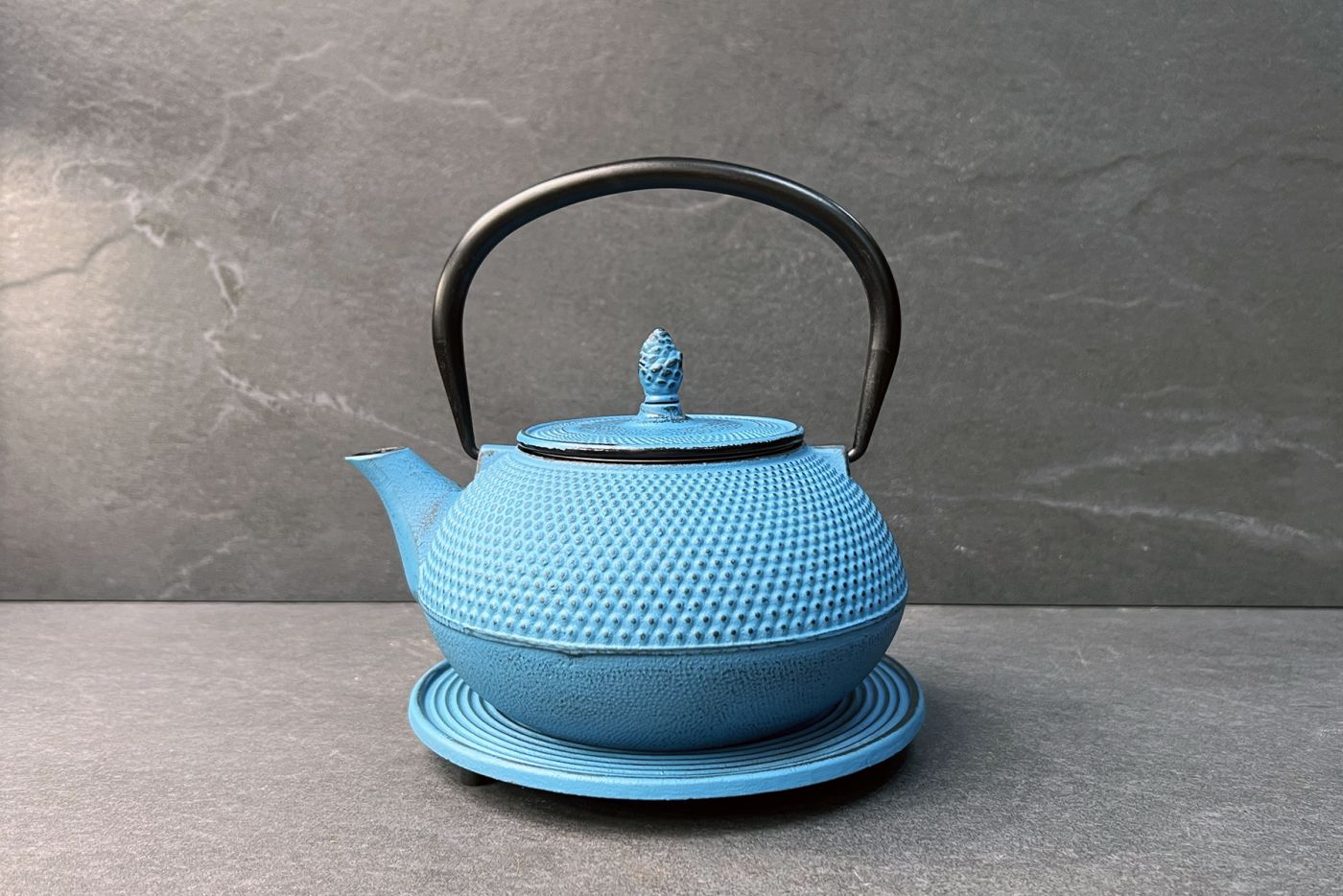 Arare Cast Iron Teapot Sky Blue 1.2L