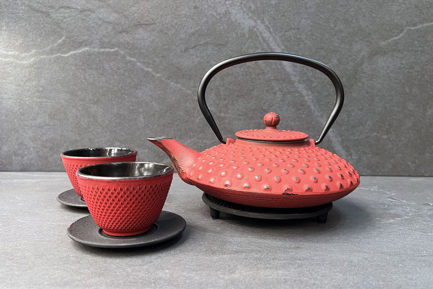 Chiyo Red Cast Iron Tea Set 0.8L