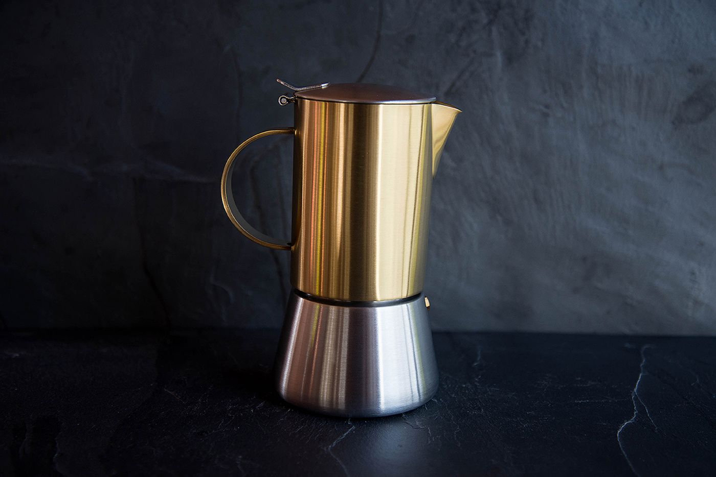 Brushed Gold Stainless Steel Stovetop Espresso Maker