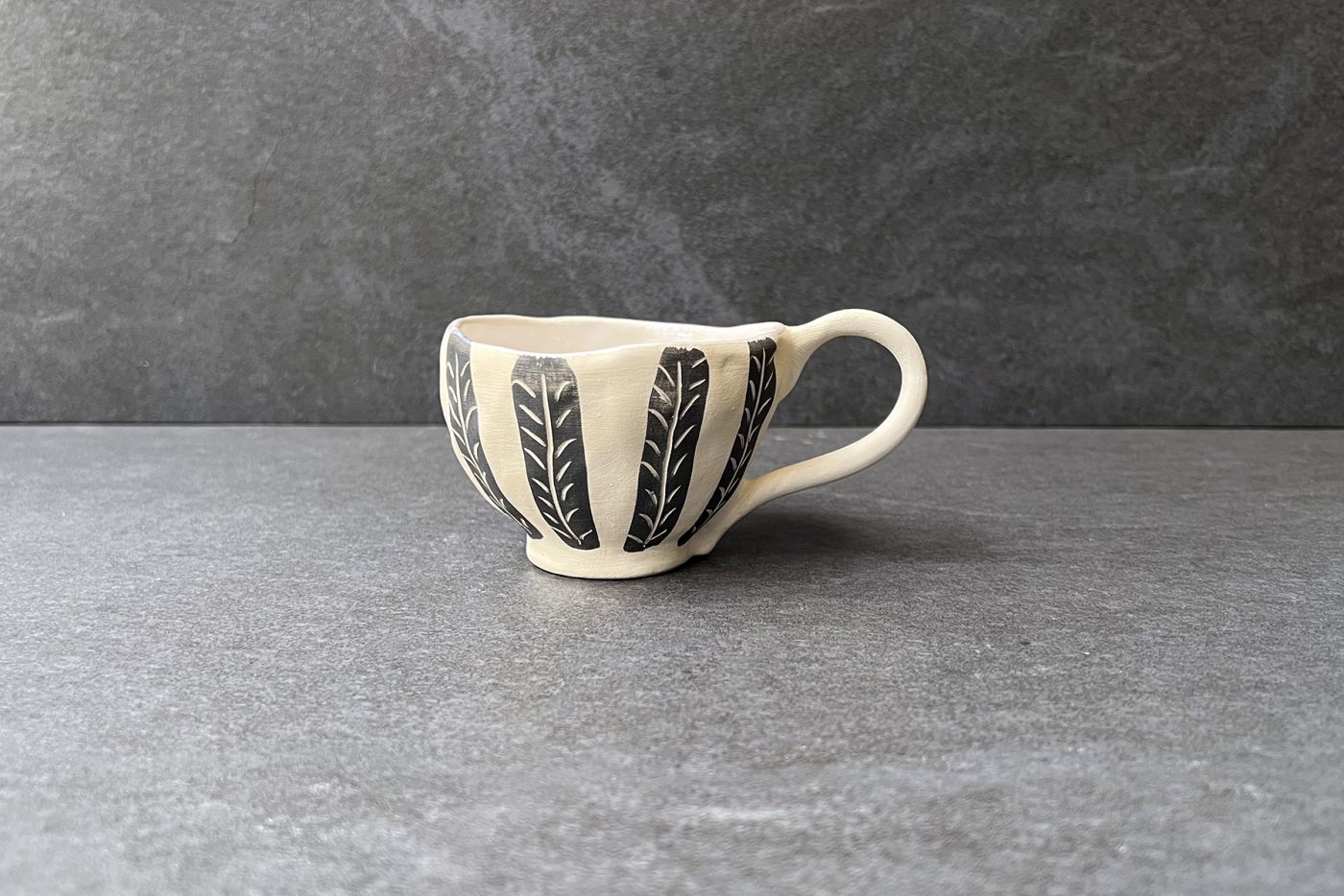 Black Silk Hand Painted Cup