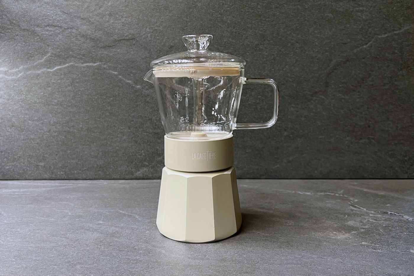 Verona Grey and Glass Espresso Maker 6 Cup