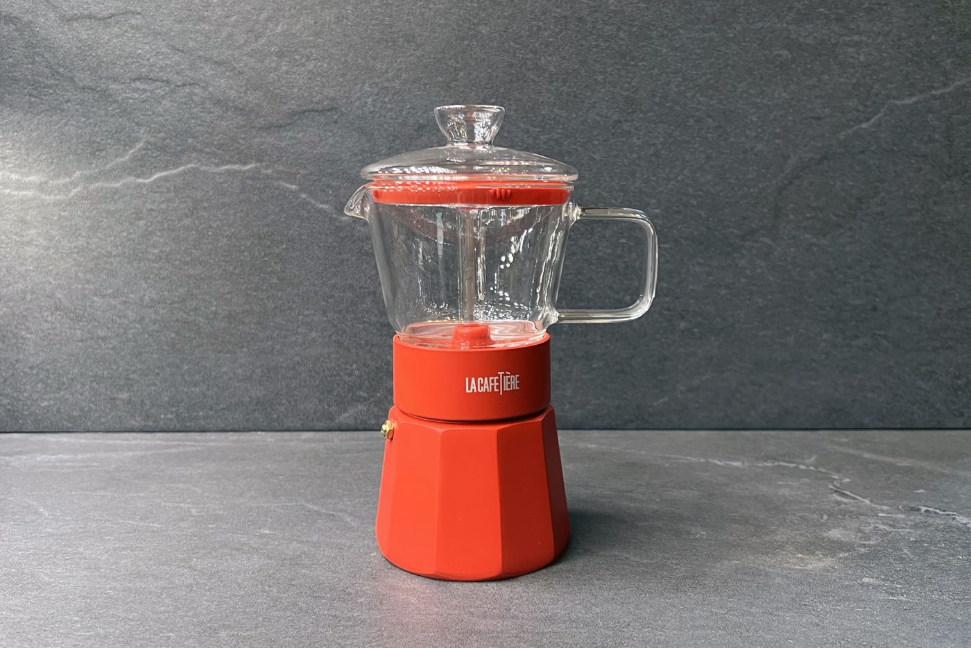Verona Red and Glass Espresso Maker 6 Cup