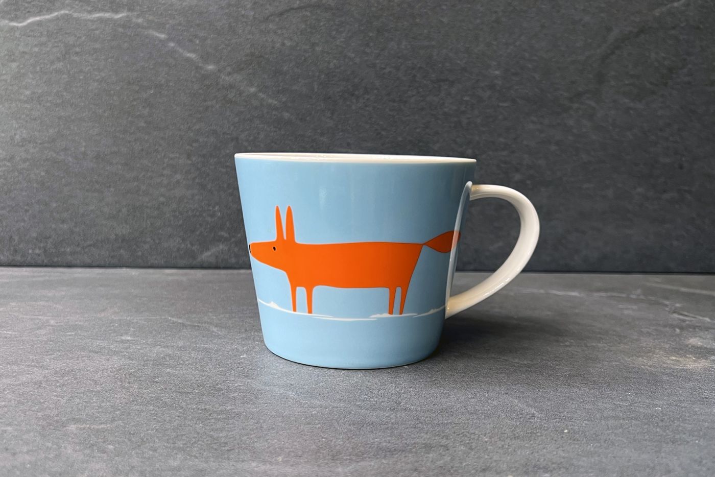 Big Mr Fox Orange & Duckegg Porcelain Mug 525ml