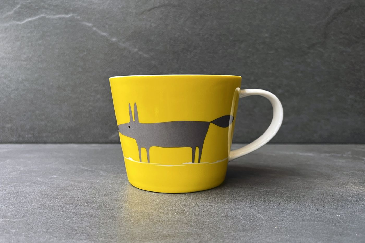 Big Mr Fox Yellow & Charcoal Porcelain Mug 525ml
