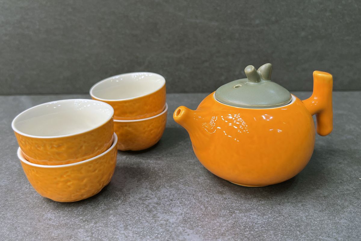 Orange Traditional Chinese Gong Fu Tea Set